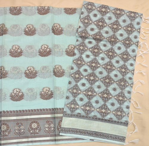 Aqua Cotton 3-Piece Suit – Comfortable Summer Wear