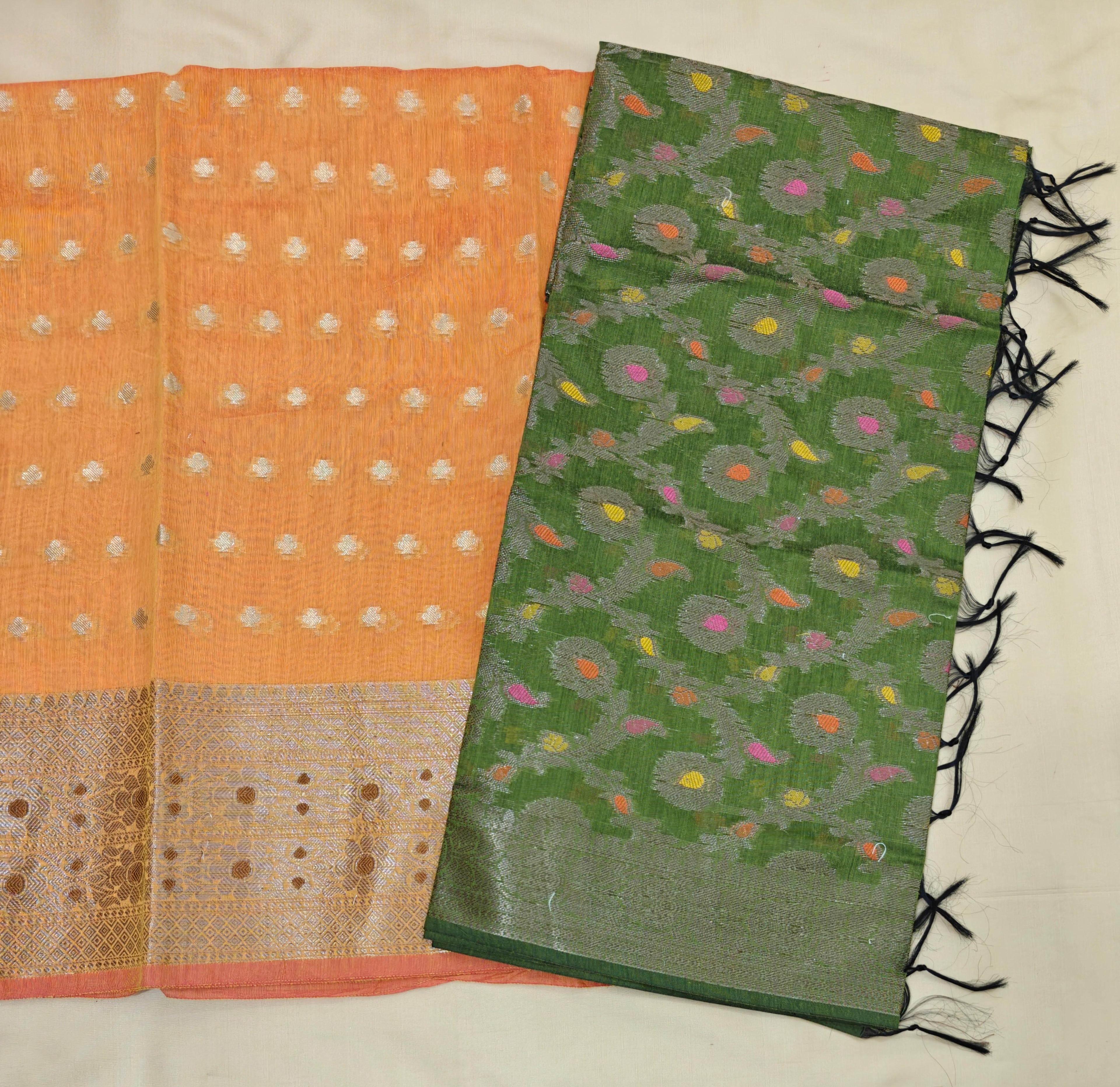 Orangish yellow with contrast dupatta Cotton suit