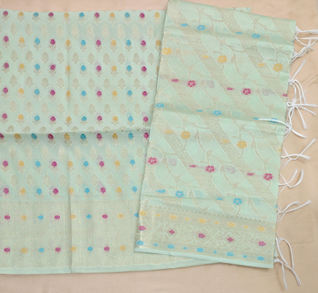Mulmul cotton Pista Small booti suit