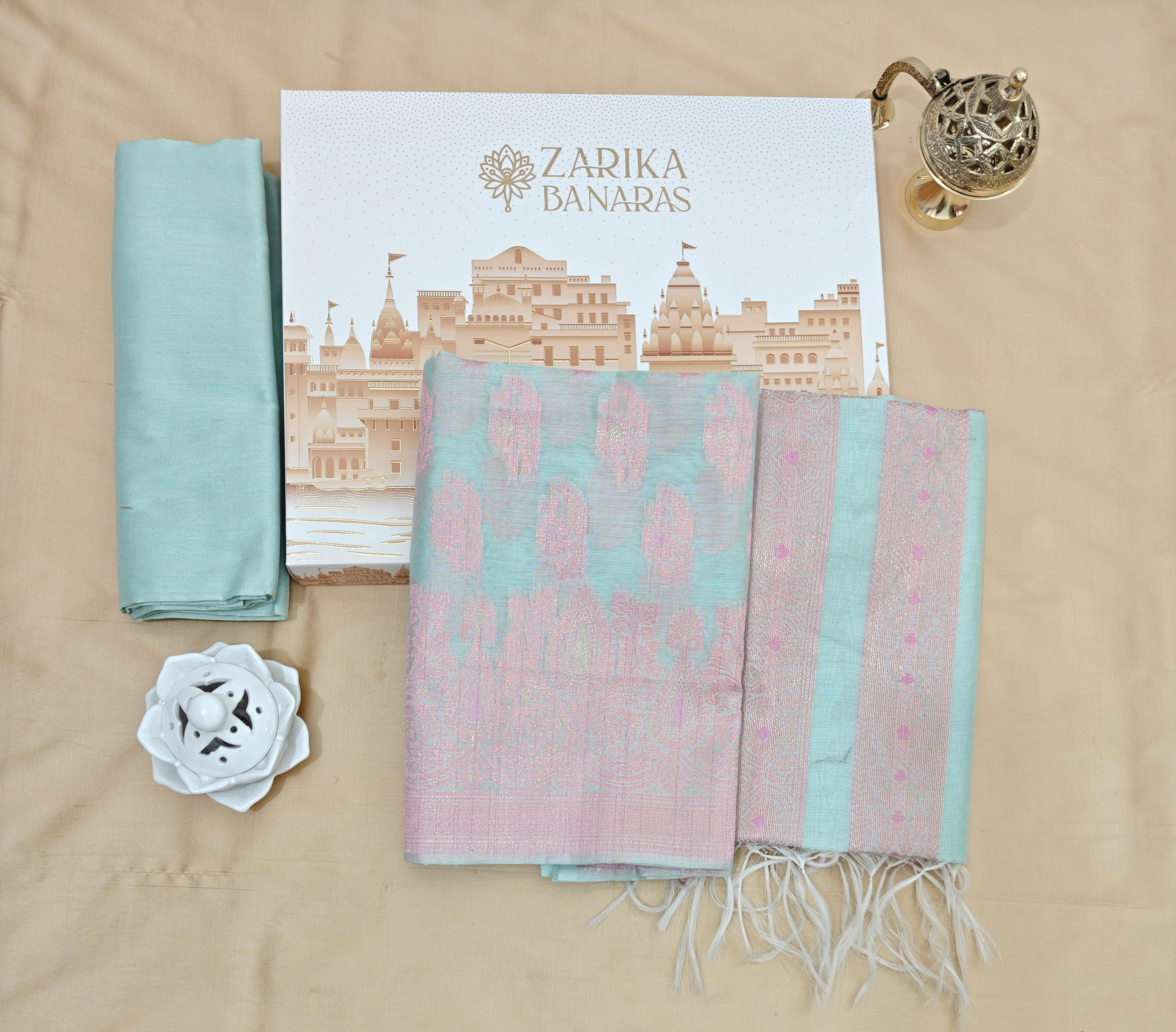 Light Ferozi Cotton 3-Piece Suit