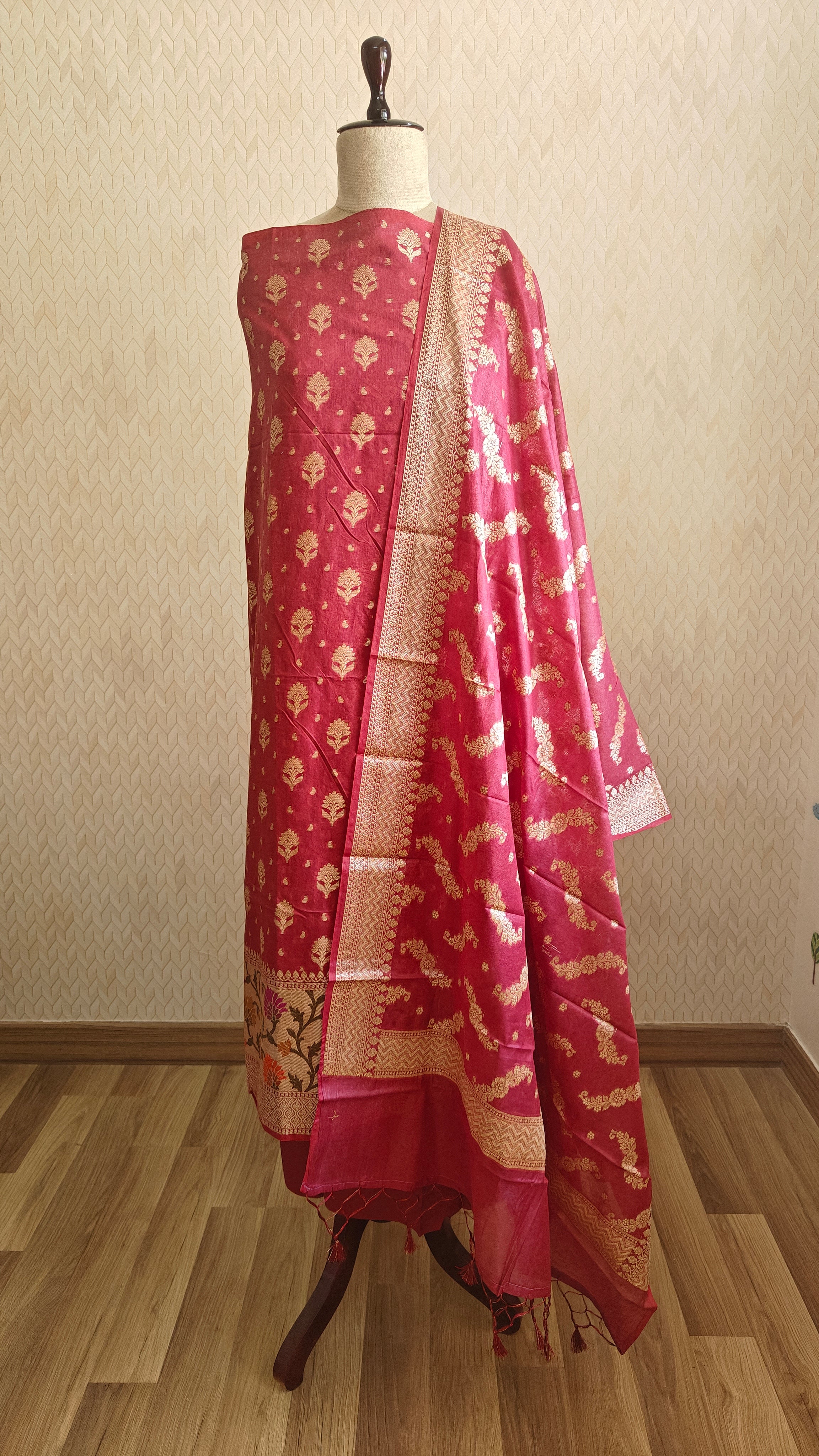 Berry Purple Paithani 3-Piece Suit