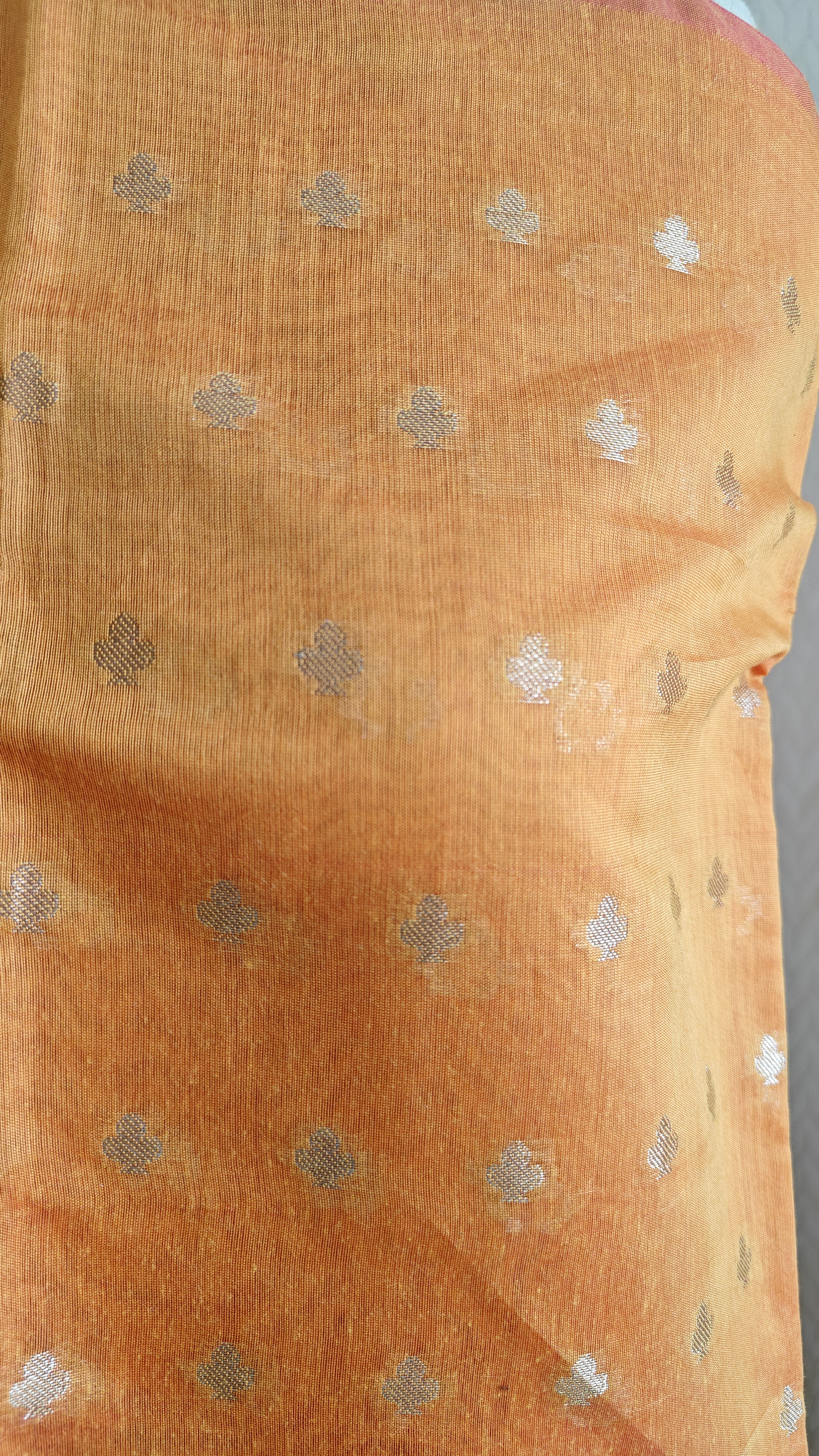 Orangish yellow with contrast dupatta Cotton suit