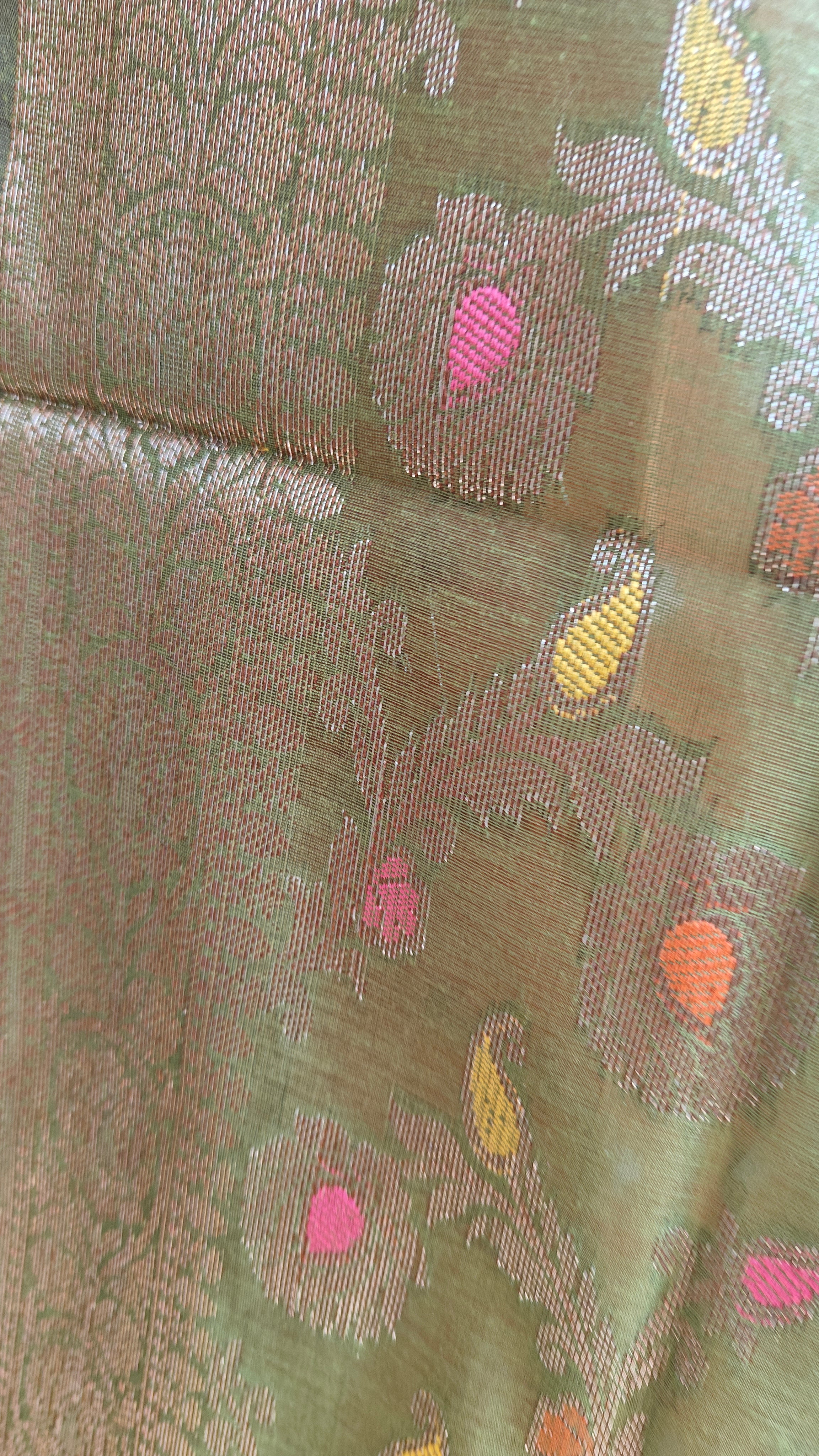 Orangish yellow with contrast dupatta Cotton suit