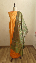 Orangish yellow with contrast dupatta Cotton suit
