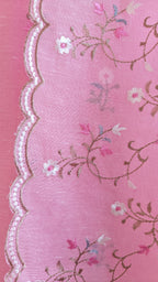 Pink Linen Suit with Floral Embroidery Dupatta