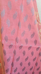Cotton pink banarasi dupatta suit