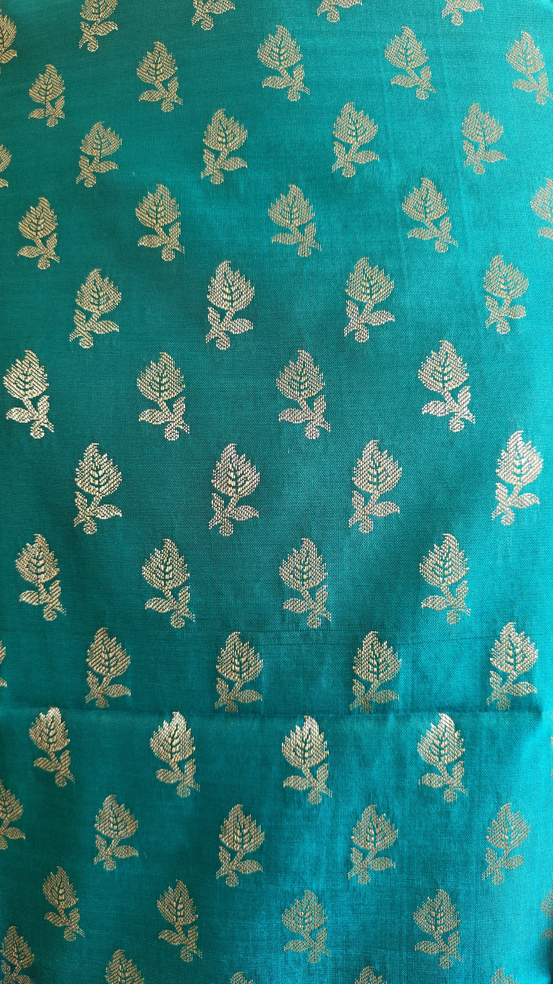 Royal Blue & Dark Green Contrast Silk Suit with Dupatta