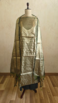 Mehndi Color Tissue Suit with Tissue Dupatta
