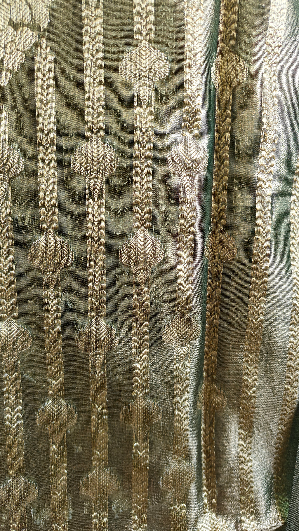 Mehndi Color Tissue Suit with Tissue Dupatta