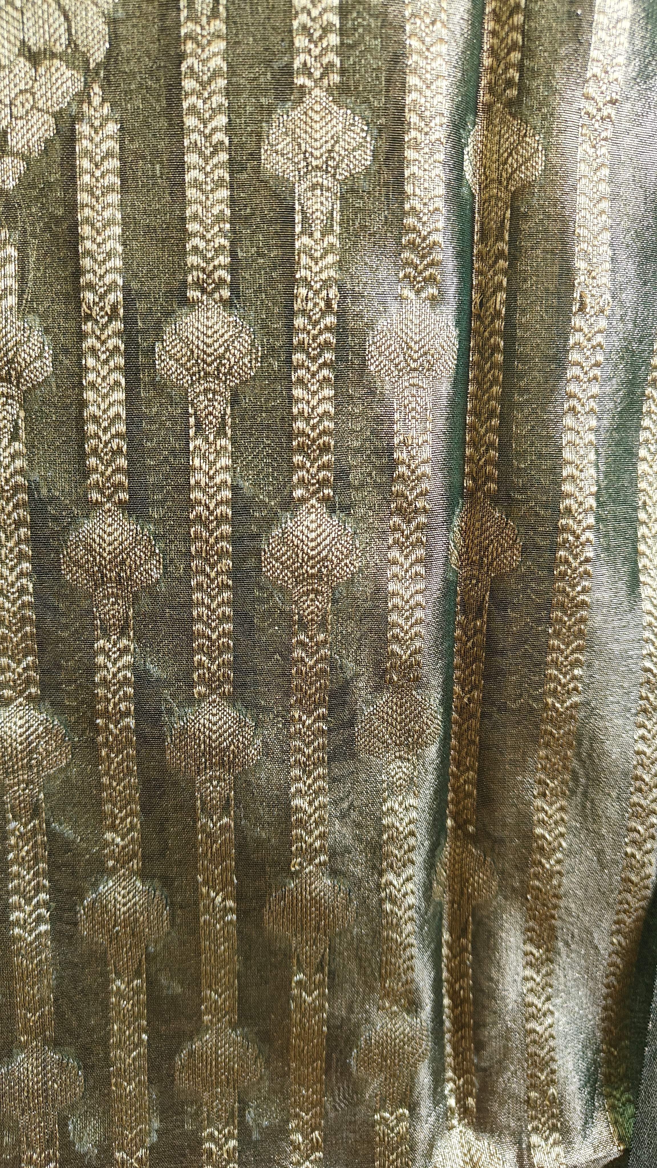 Mehndi Color Tissue Suit with Tissue Dupatta