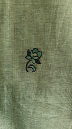 Sea Green Jamdani 3-Piece Suit with Thread Woven Floral Work