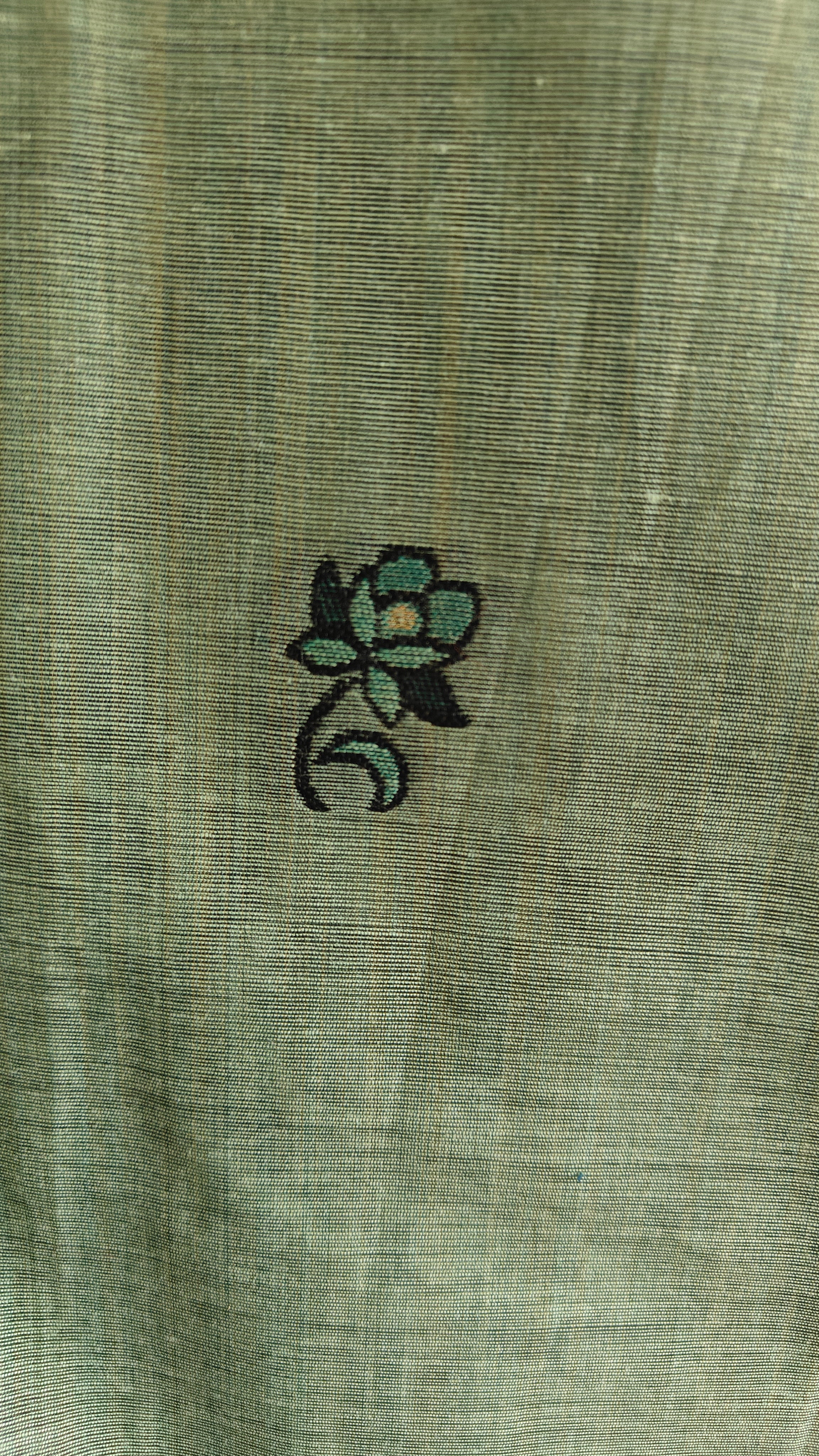 Sea Green Jamdani 3-Piece Suit with Thread Woven Floral Work
