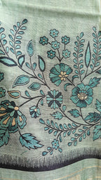 Sea Green Jamdani 3-Piece Suit with Thread Woven Floral Work
