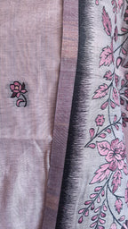 Purple Jamdani 3-Piece Suit with Thread Woven Floral Work