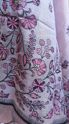 Purple Jamdani 3-Piece Suit with Thread Woven Floral Work