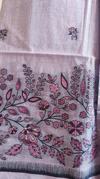 Purple Jamdani 3-Piece Suit with Thread Woven Floral Work