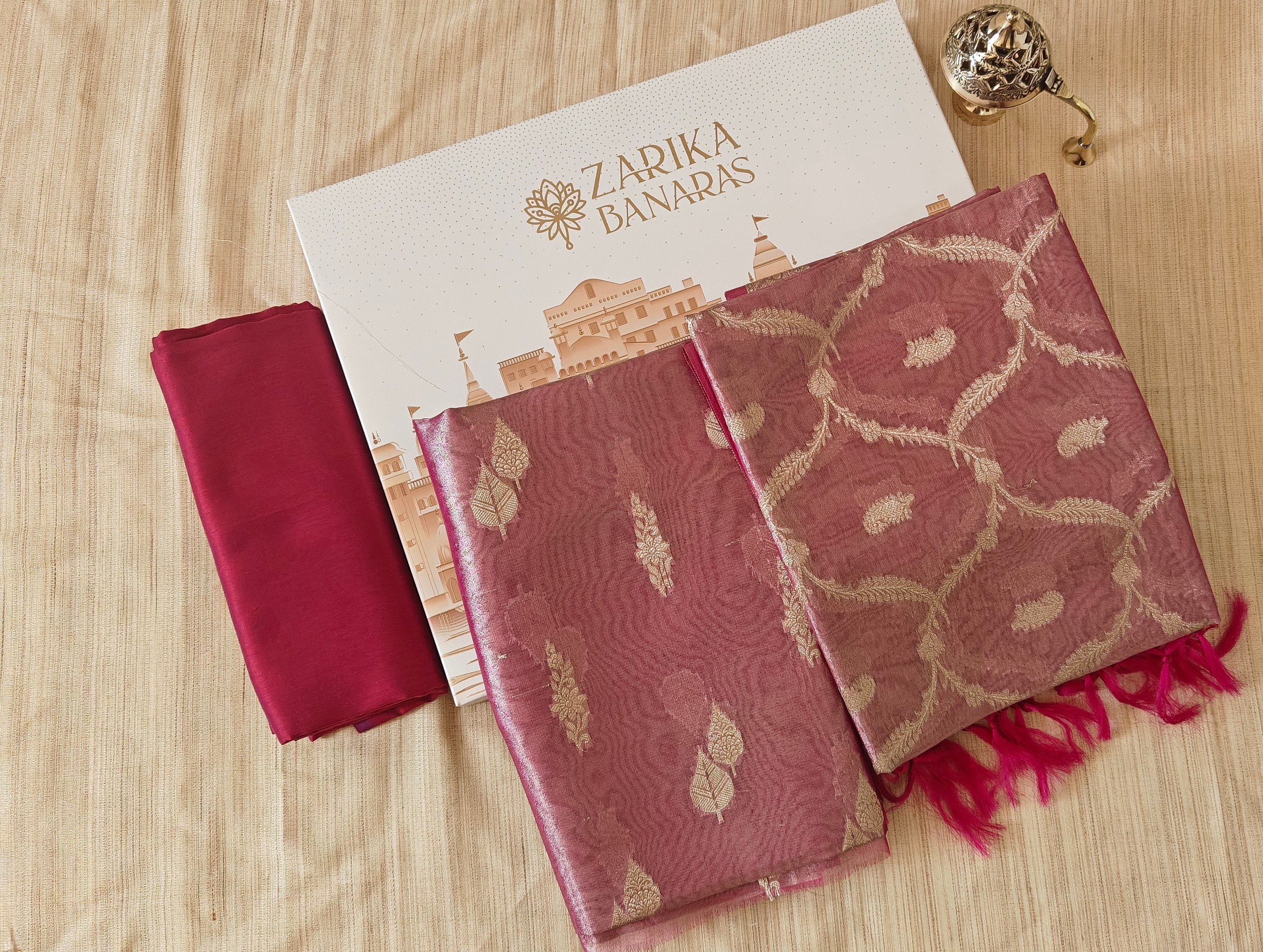 Elegant Pink Tissue Silk Suit with Crushed Tissue Dupatta