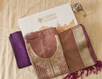 Elegant Plum Tissue Silk Suit with tissue Dupatta