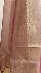 Elegant Plum Tissue Silk Suit with tissue Dupatta