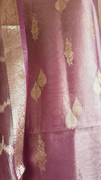 Elegant Pink Tissue Silk Suit with Crushed Tissue Dupatta