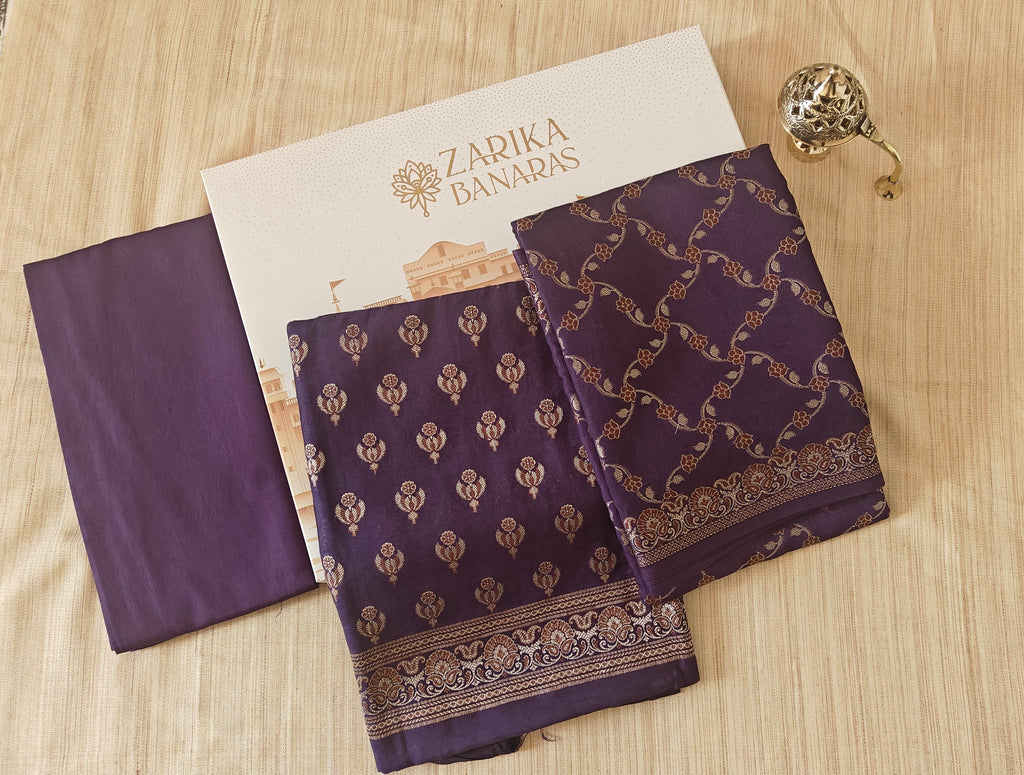 Soft Purple Mulmul Cotton 3-Piece Suit Set