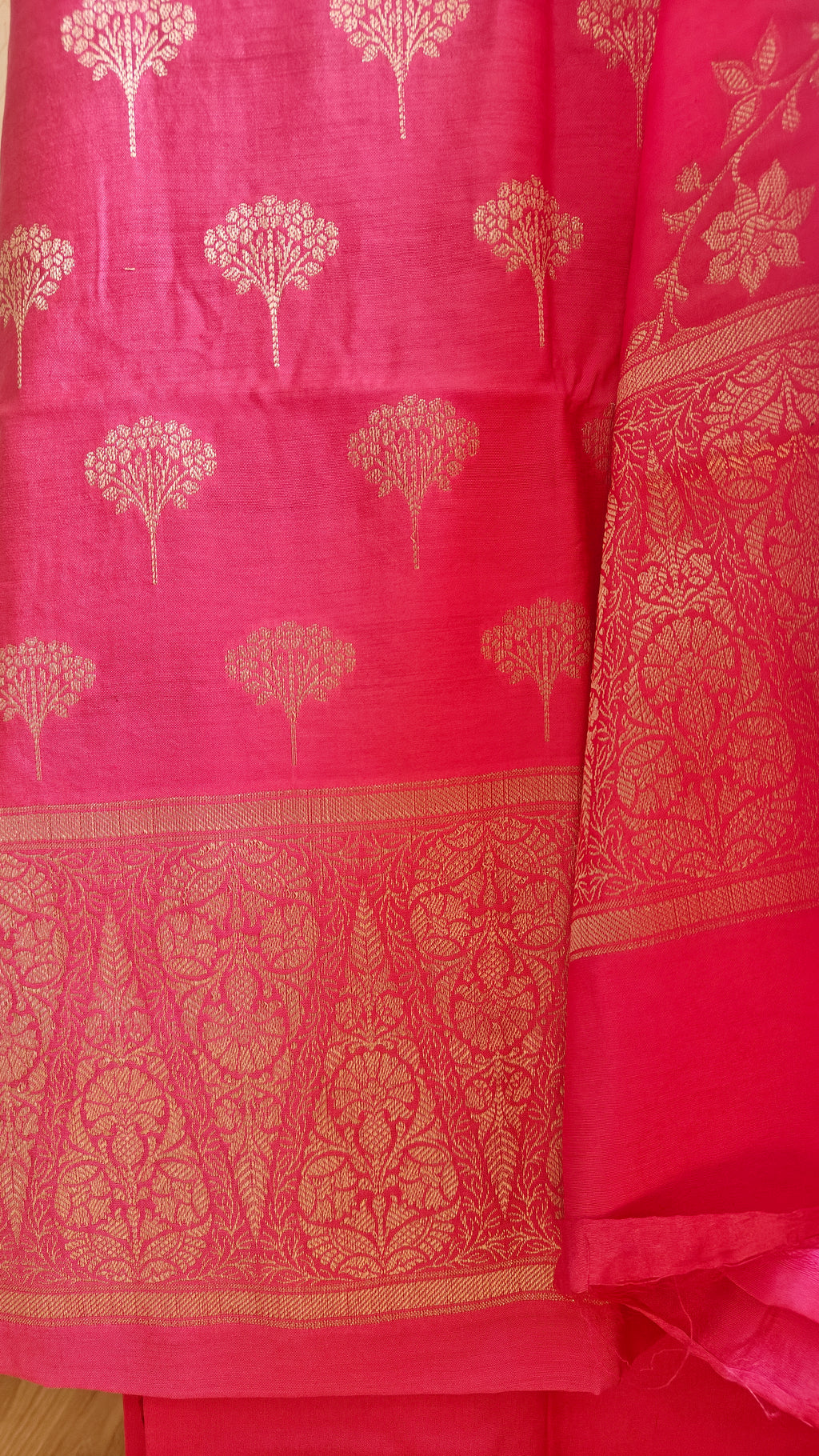 Soft Pink Mulmul Cotton 3-Piece Suit Set