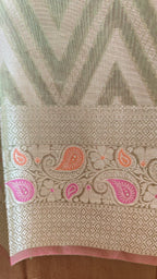 Mehndi Green Premium Cotton 3-Piece Suit with Banarasi Dupatta