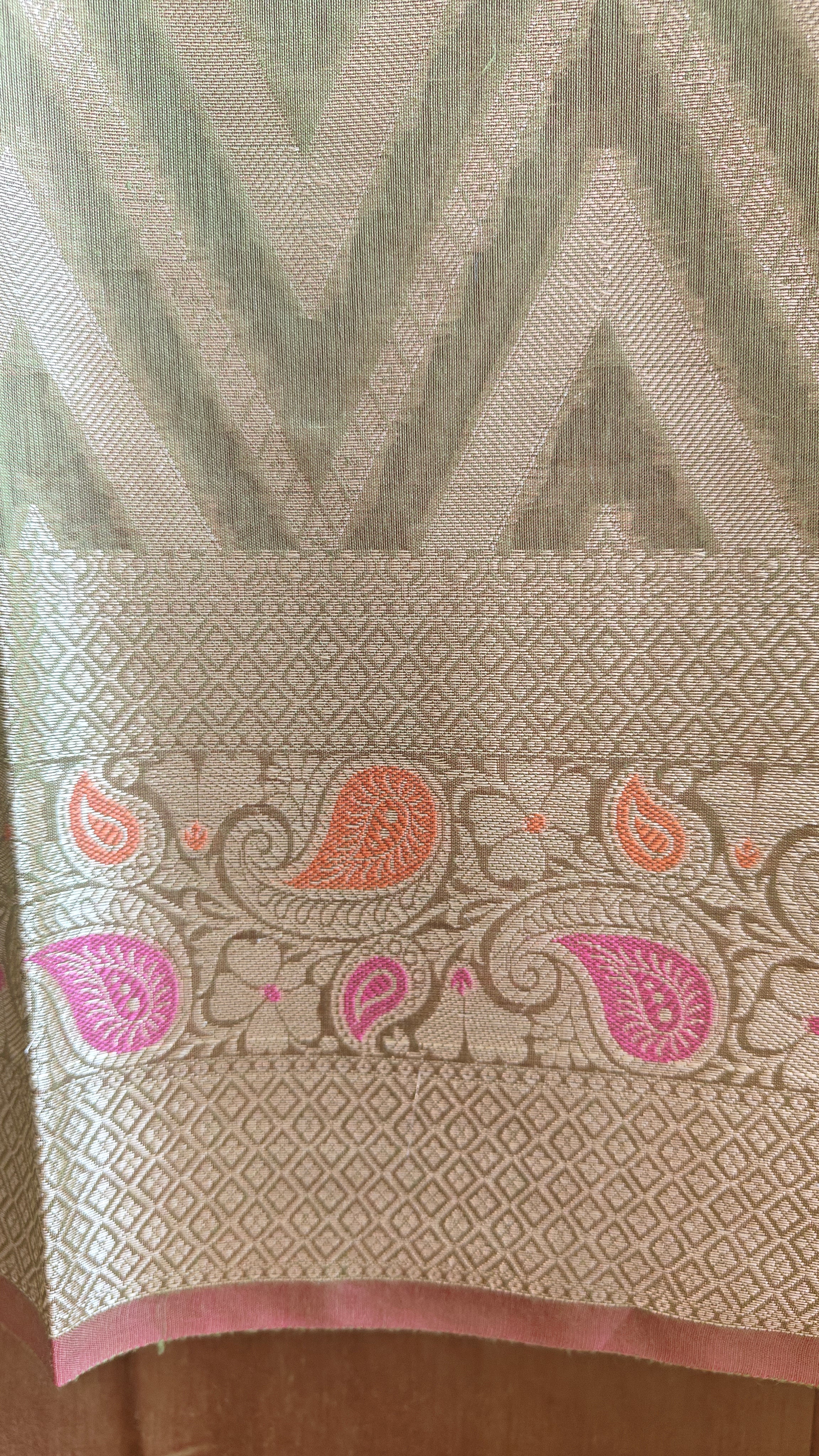 Mehndi Green Premium Cotton 3-Piece Suit with Banarasi Dupatta