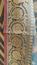 Dark blue Premium Cotton 3-Piece Suit with Banarasi Dupatta