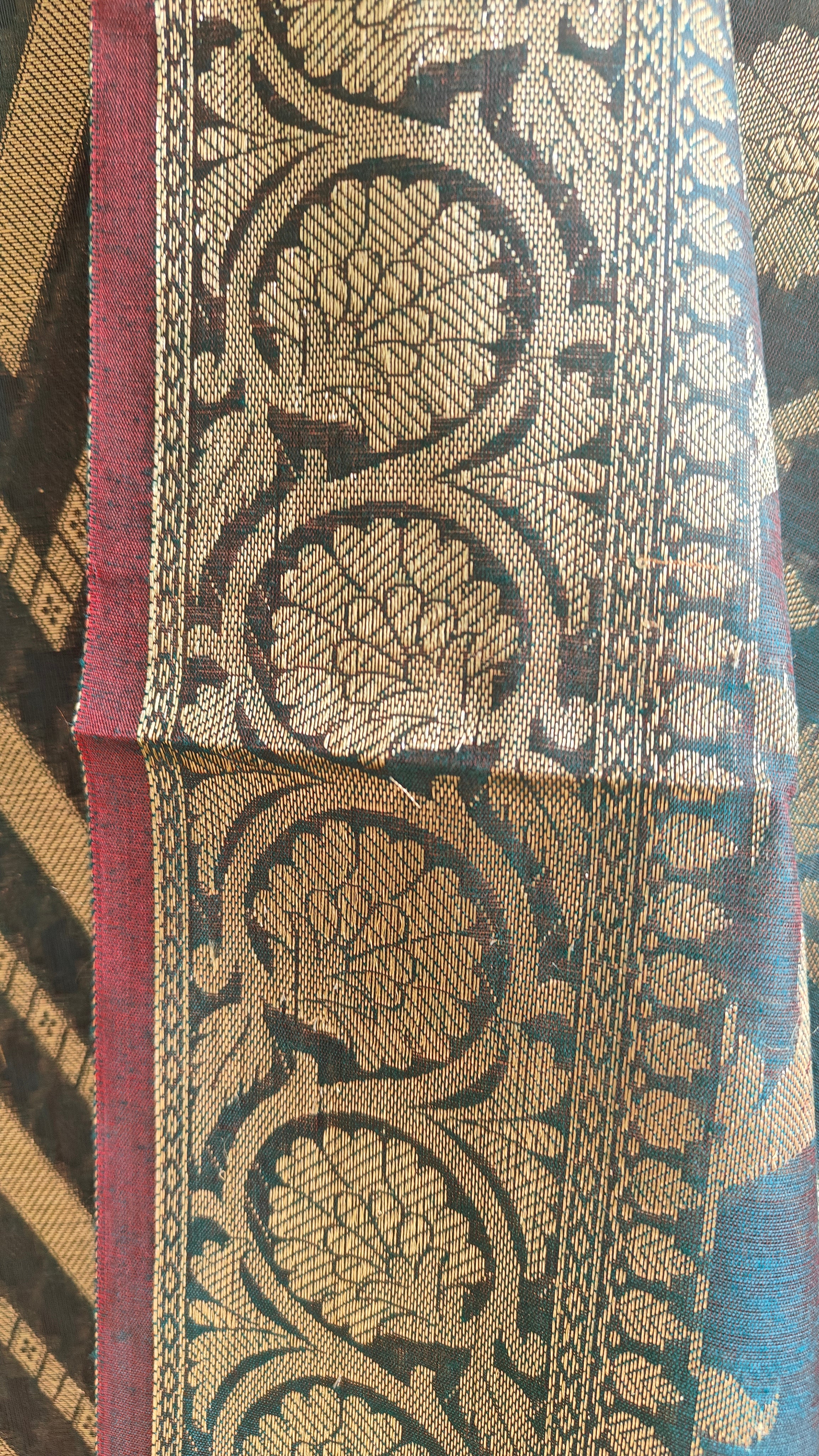 Dark blue Premium Cotton 3-Piece Suit with Banarasi Dupatta