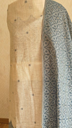 Premium Khadi Tone & Blue Linen 3-Piece Suit – Summer Comfort