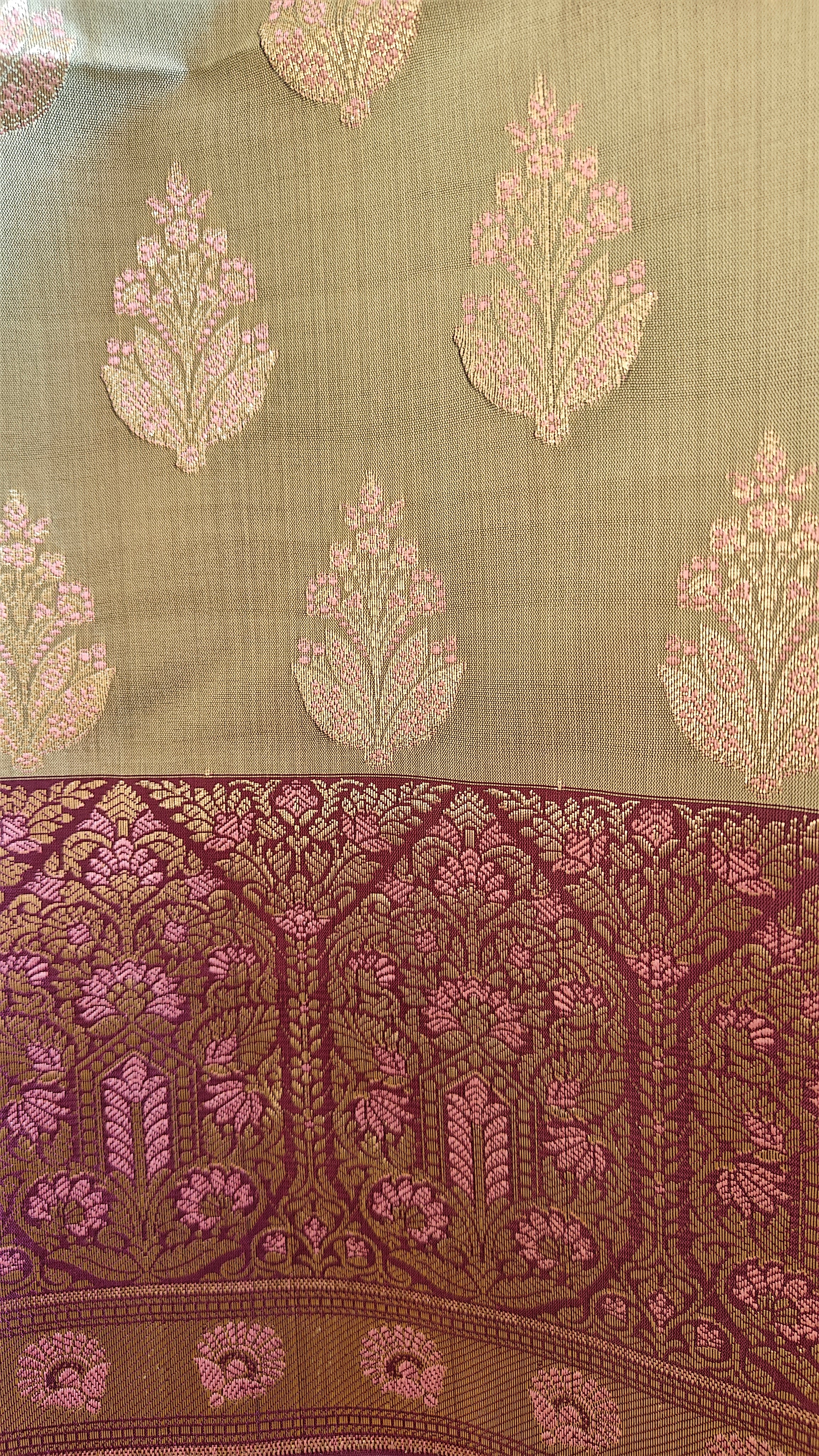 Purple & Sea Green Silk 3-Piece Suit with Banarasi Dupatta