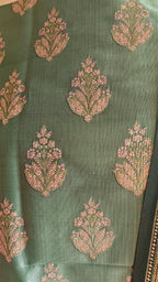 Purple & Sea Green Silk 3-Piece Suit with Banarasi Dupatta