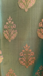 Purple & Sea Green Silk 3-Piece Suit with Banarasi Dupatta