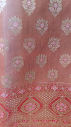 Red & Rust Silk 3-Piece Suit with Banarasi Dupatta