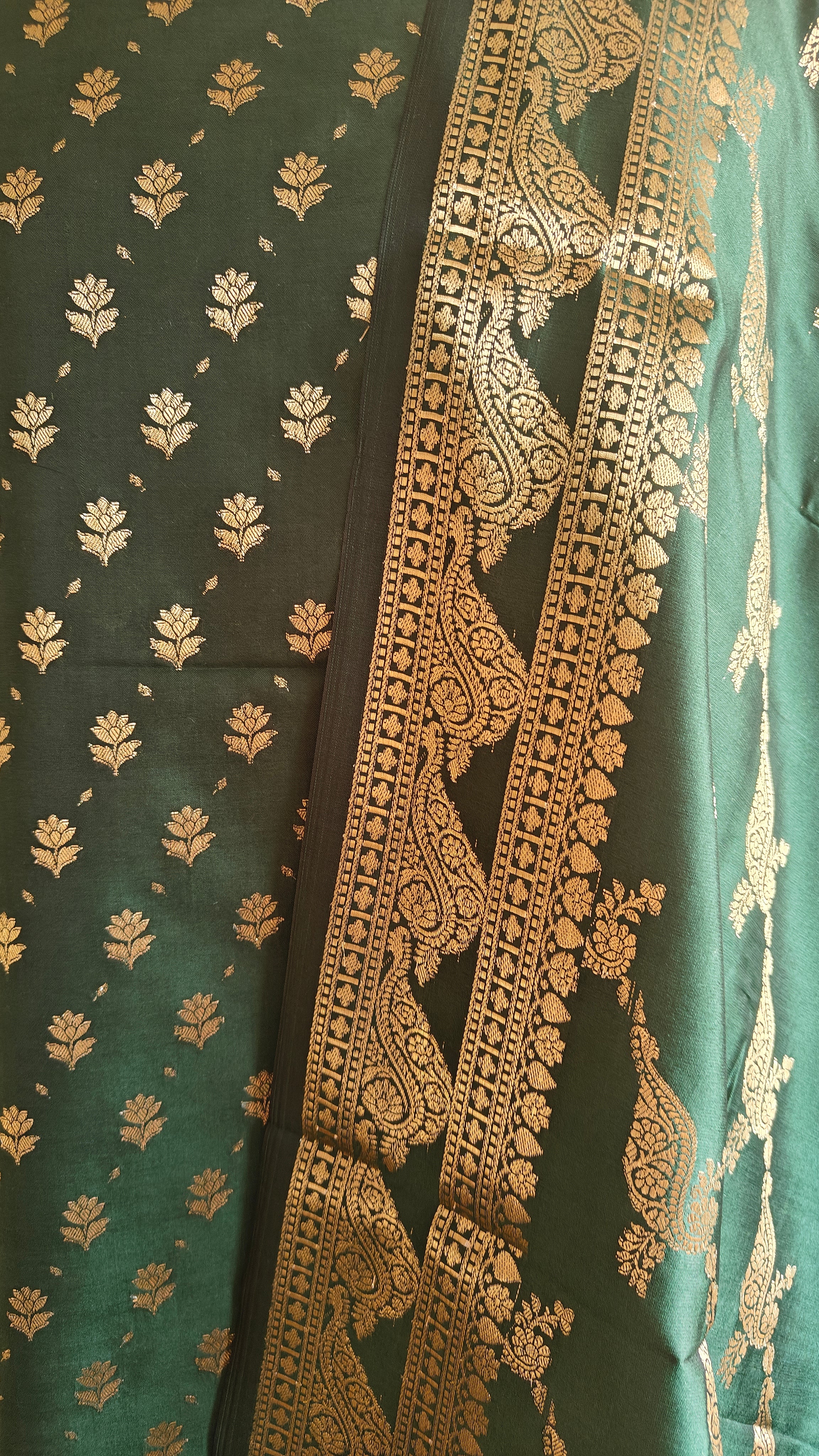 Mendhi Katan Silk 3-Piece Suit