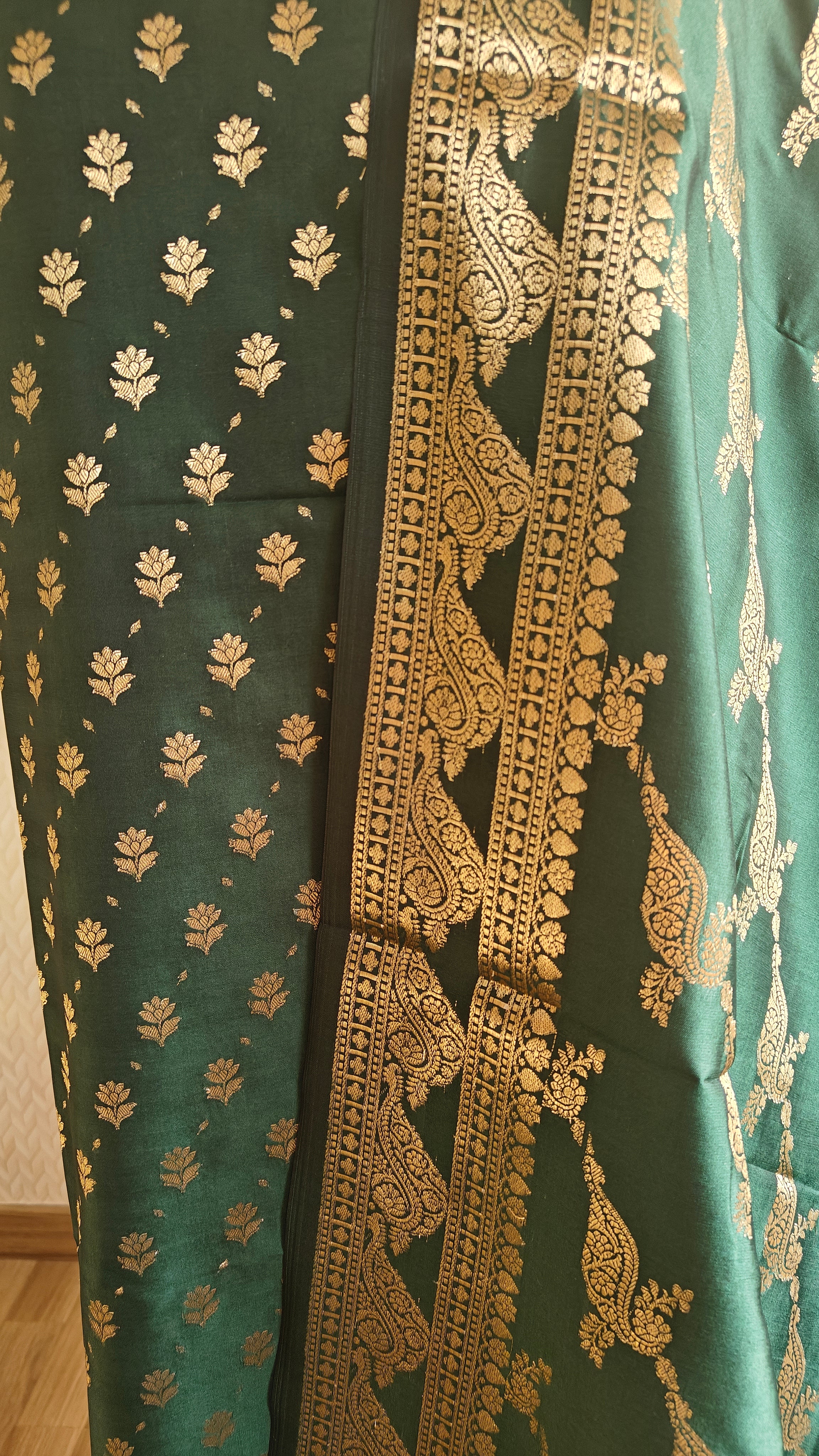 Mendhi Katan Silk 3-Piece Suit
