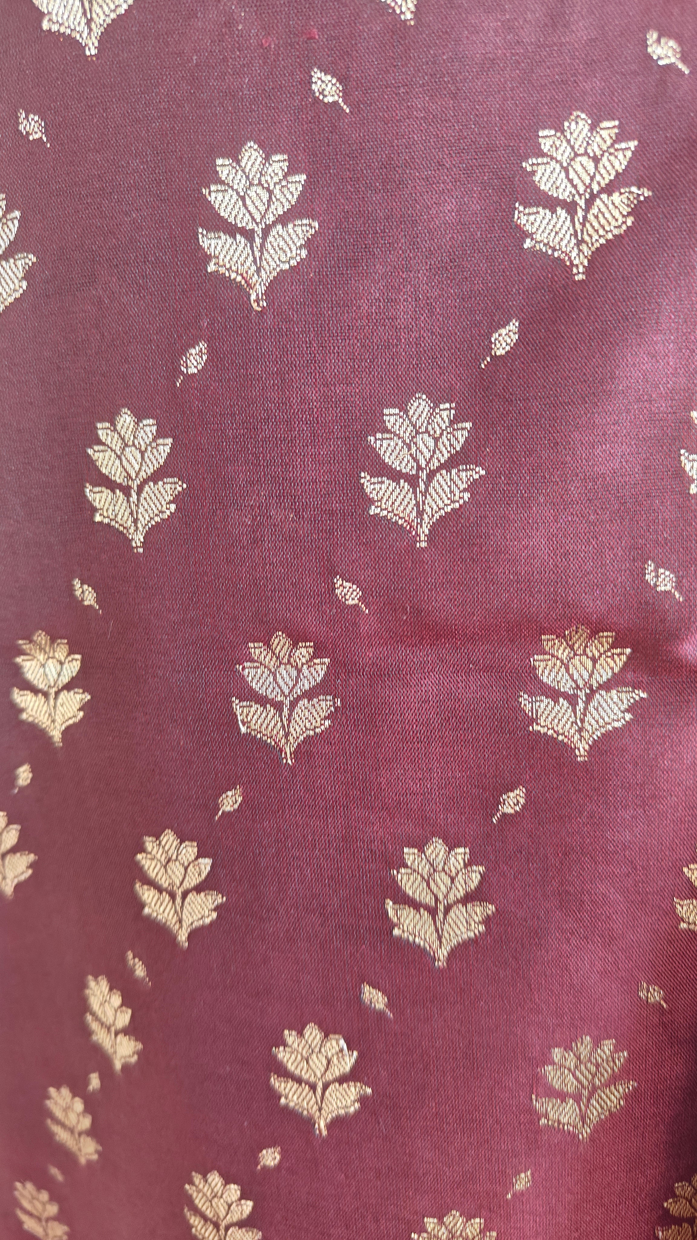 Maroon Katan Silk 3-Piece Suit