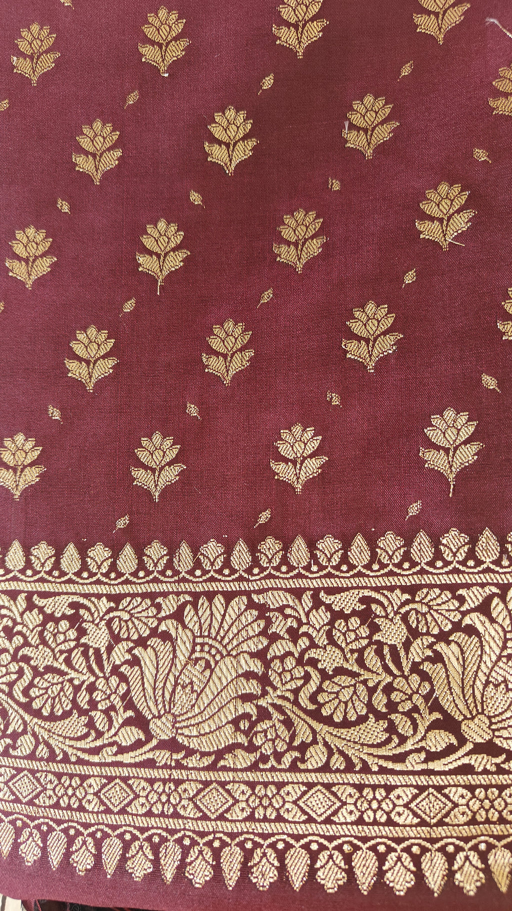 Maroon Katan Silk 3-Piece Suit
