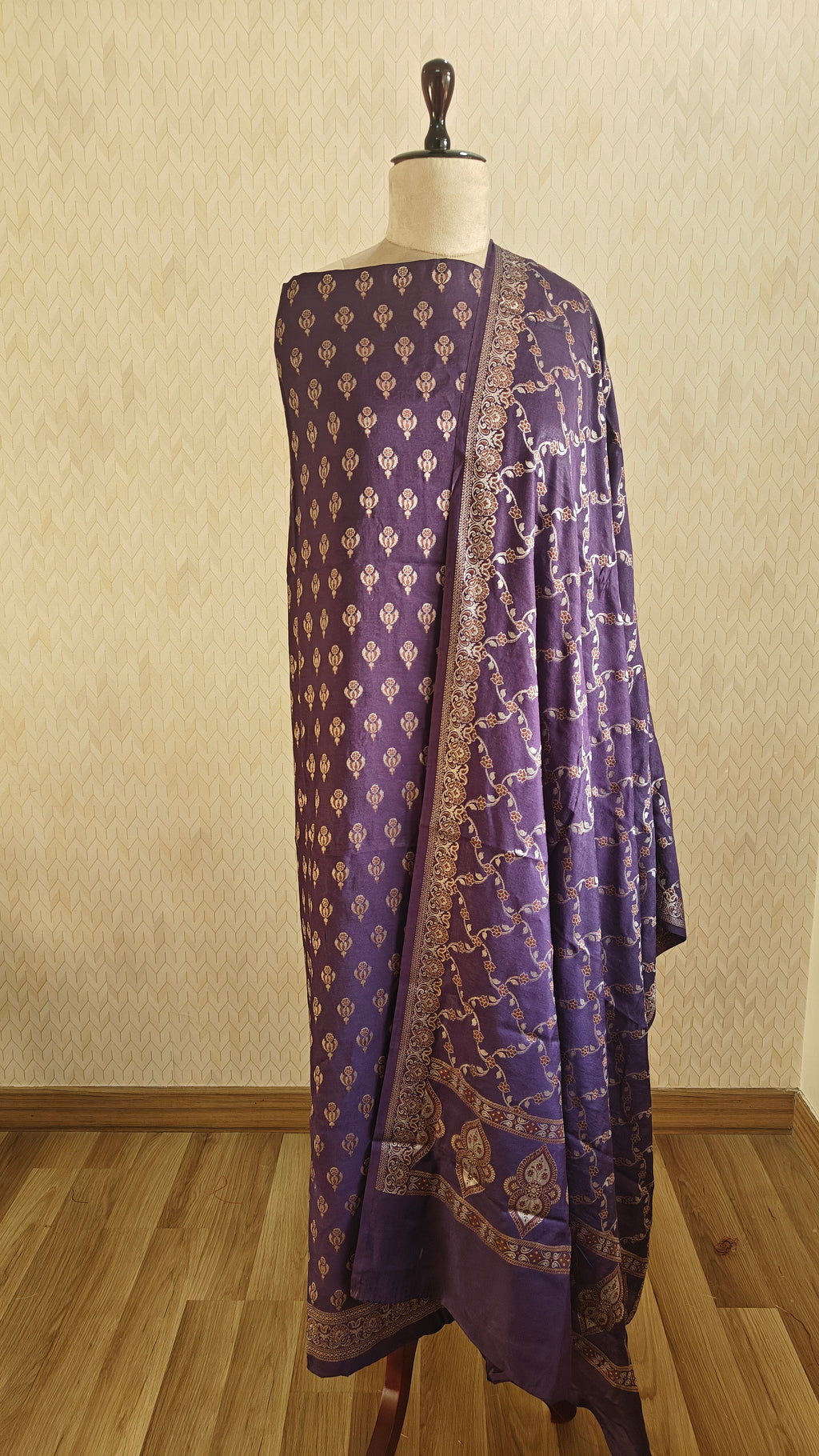 Soft Purple Mulmul Cotton 3-Piece Suit Set