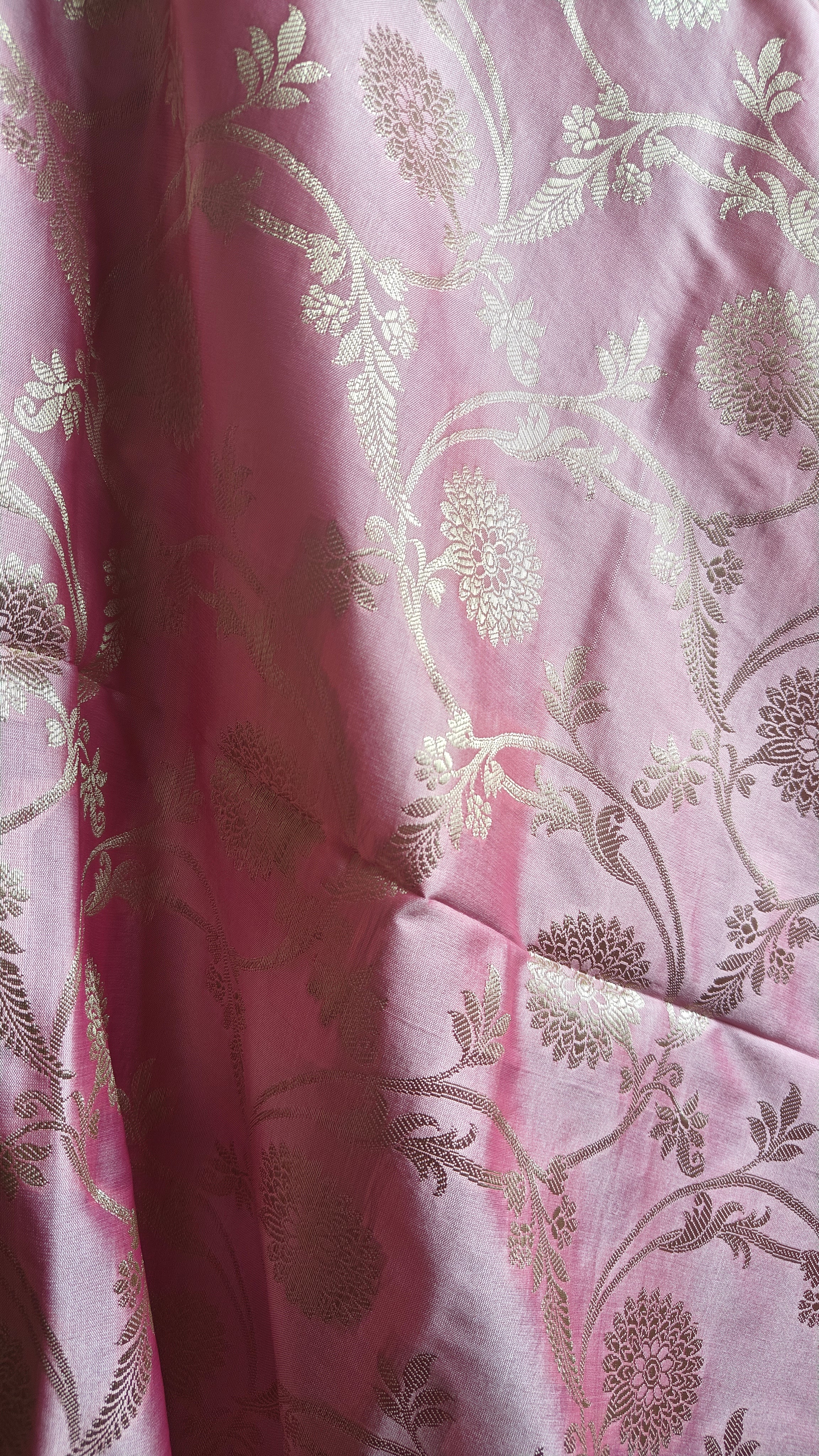 Baby Pink Premium Silk 3-Piece Suit with Banarasi Dupatta