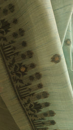 Dark Aqua Tussar Silk 3-Piece Suit – Elegant & Festive