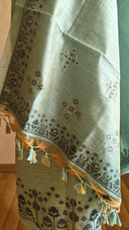 Dark Aqua Tussar Silk 3-Piece Suit – Elegant & Festive