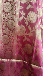 Premium Katan Silk Wine 3-Piece Suit with Golden Zari