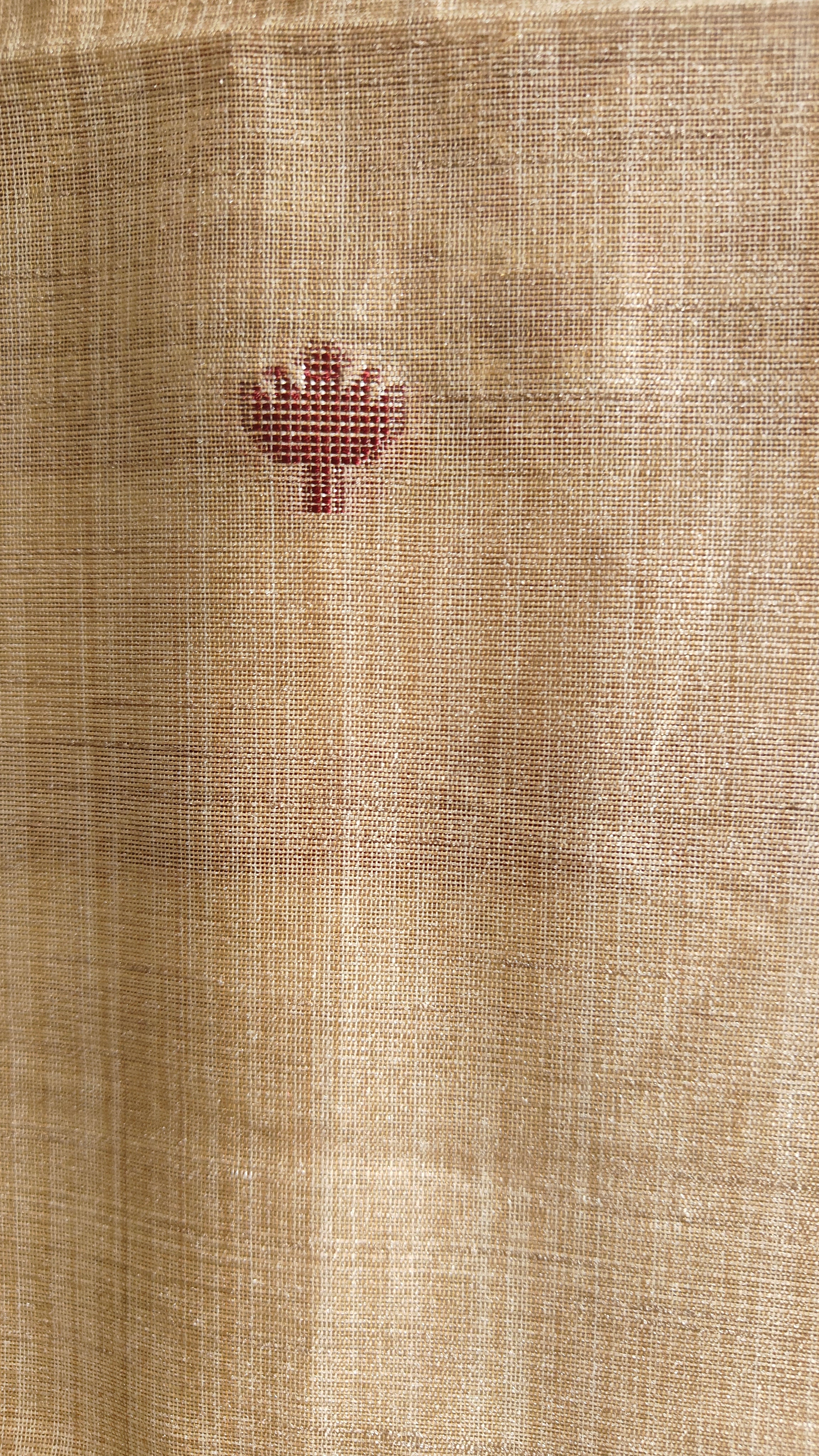 Khaadi Tussar Silk 3-Piece Suit with Red Thread Work