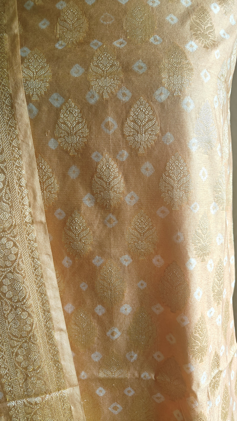 Yellow Silk Suit Bandhej Banarasi