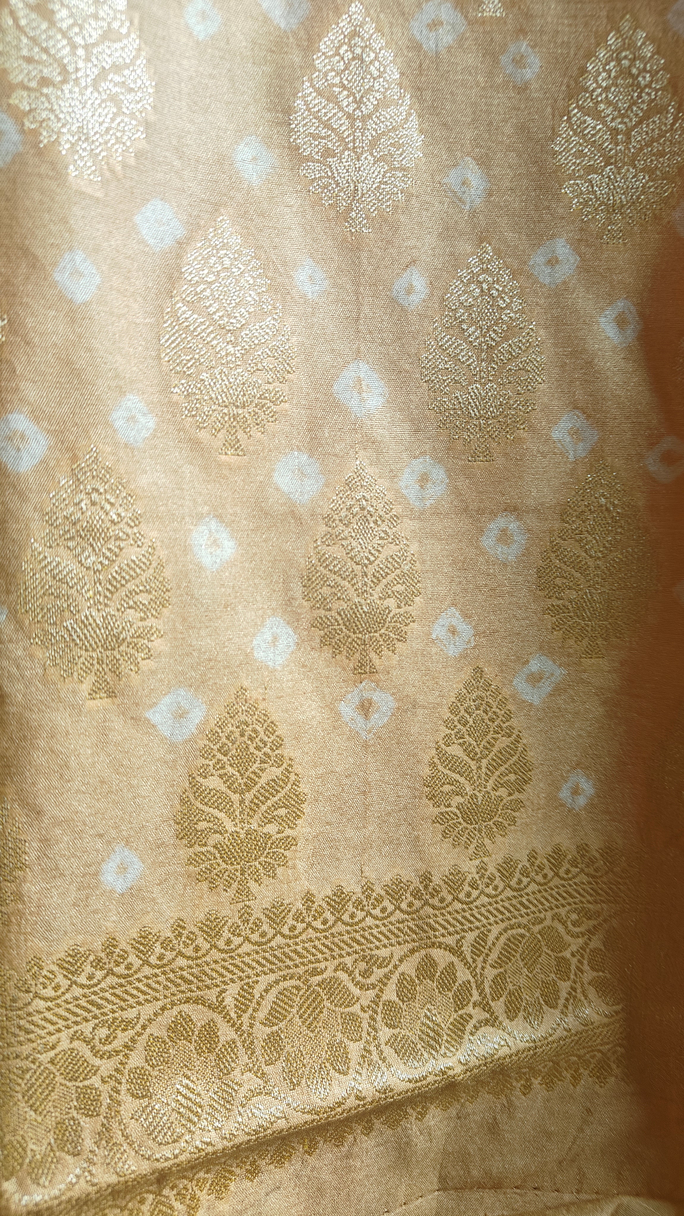 Yellow Premium silk 3-Piece Suit with Bandhej & Zari Booti and Banarasi Dupatta