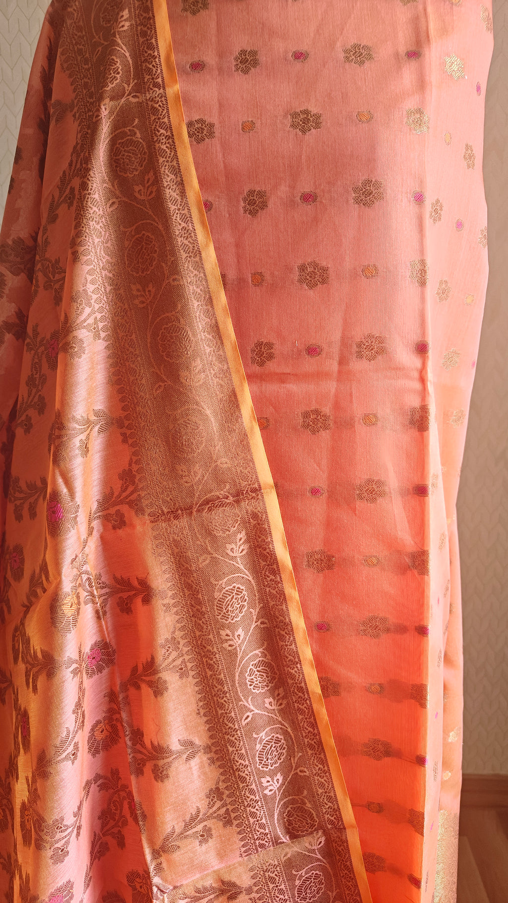 Rust Cotton 3-Piece Suit – Comfortable Summer Wear