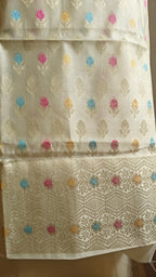 Mulmul cotton White Small booti suit