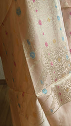 Mulmul Cotton Peach Booti suit